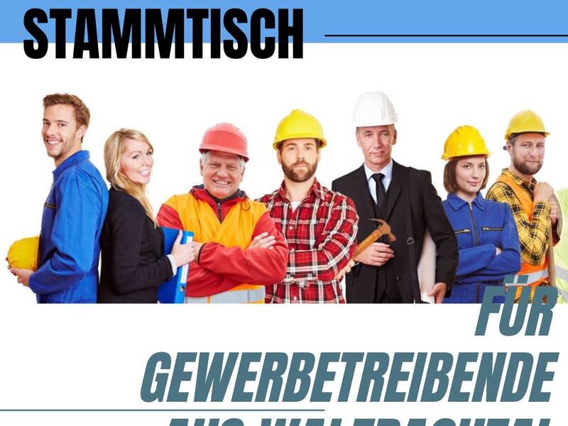 Plakat mit verschiedenen Handwerkern in Arbeitskleidung