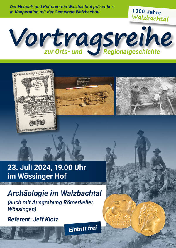 Plakat zur Vortagsreihe 1000 Jahre Jöhlingen und Wössingen