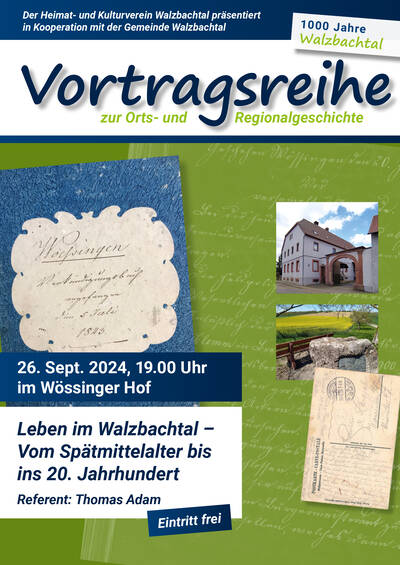 Plakat zur Vortagsreihe 1000 Jahre Jöhlingen und Wössingen