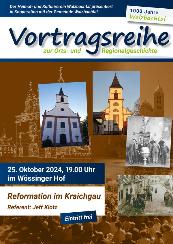 Plakat zur Vortagsreihe 1000 Jahre Jöhlingen und Wössingen