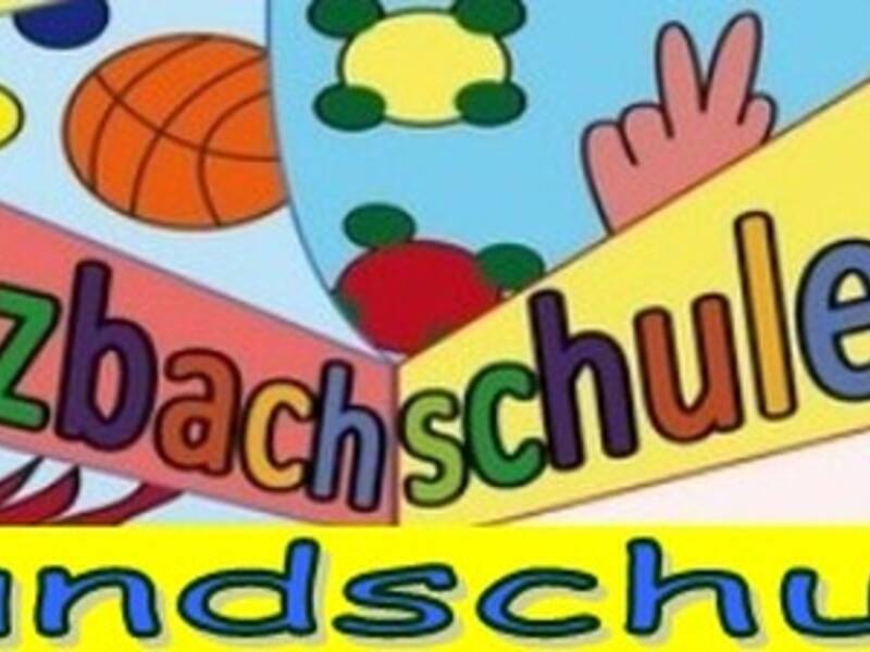 Schriftzug Walzbachschule Grundschule in Punkten Farben und Formen